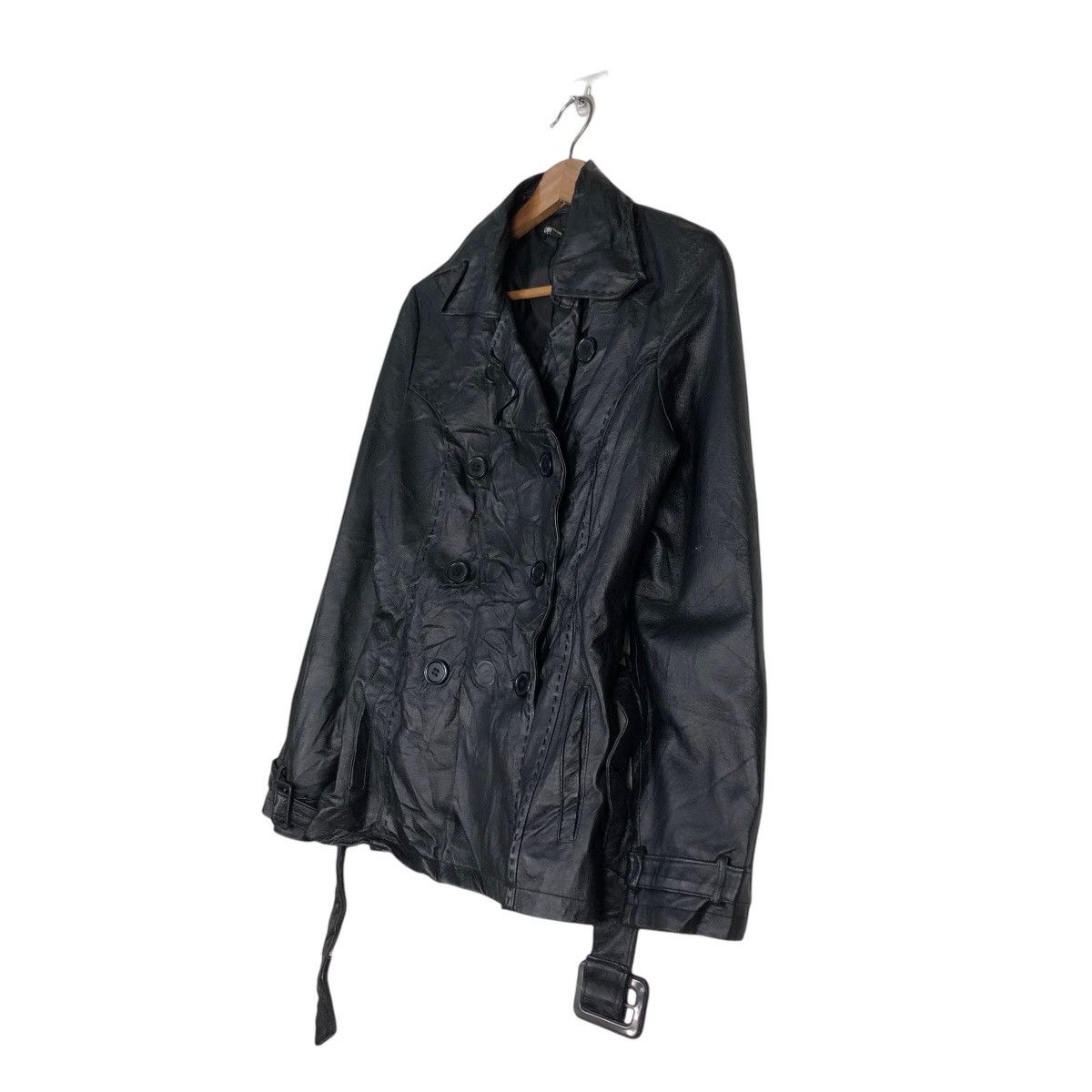 Japanese Brand 🔥Biker Leather Jacket Soft Parachute Design Chest Mania Size US M / EU 48-50 / 2 - 2 Thumbnail