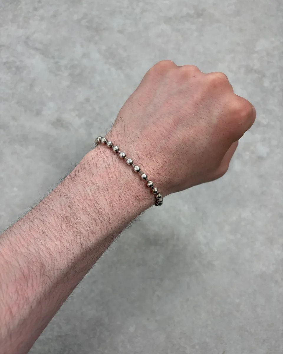 Vintage 2000s Gucci Silver Beaded Anchor Chain Bracelet Size ONE SIZE - 3 Thumbnail