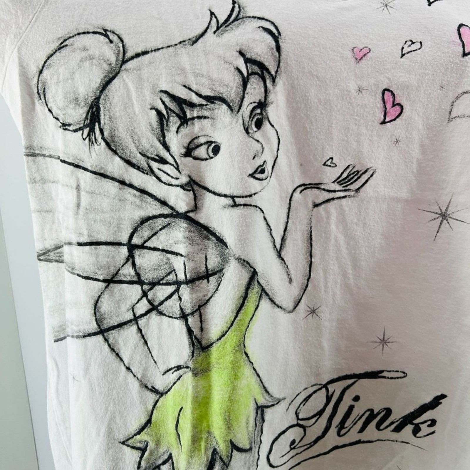Disney Disney Store Tinker Bell Blowing Hearts Kisses Graphic Tee Size XXL / US 16-18 / IT 52-54 - 3 Thumbnail