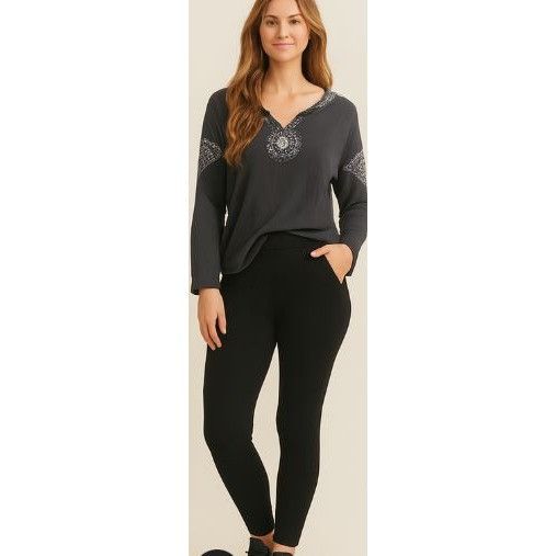 Other Roller Rabbit Women's Black Embroidered Top S Vacation Athle Size S / US 4 / IT 40 - 3 Thumbnail