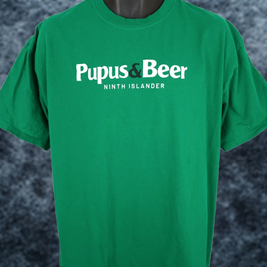 Vintage Ninth Islander Pupus & Beer T Shirt Mens XL Green Hawaiian Hawaii Surf Beer Size US XL / EU 56 / 4 - 1 Thumbnail