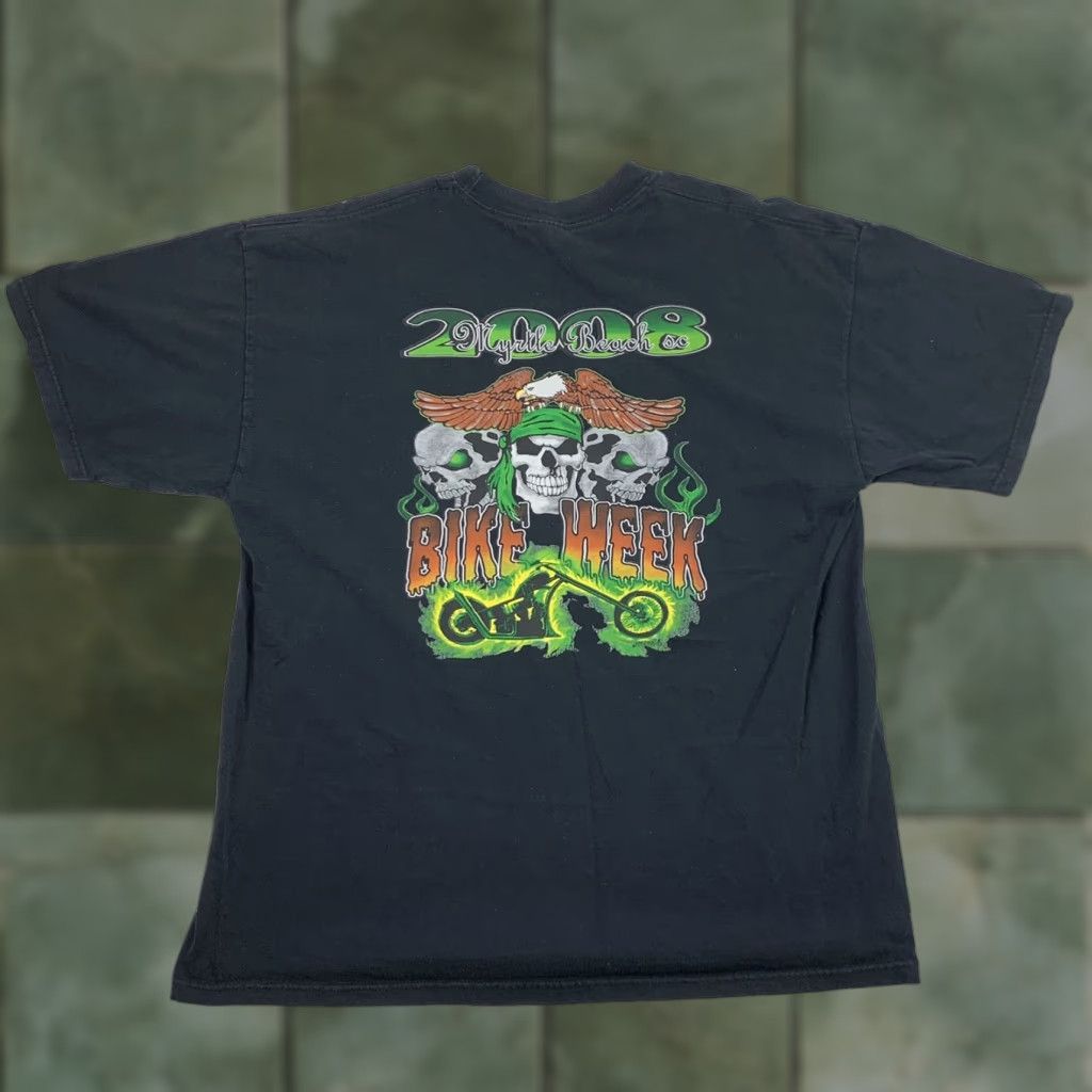 Jerzees VINTAGE Daytona Beach Bike Week T Shirt Adult XL Black 2008 Motorcycle Biker USA Size US XL / EU 56 / 4 - 1 Thumbnail