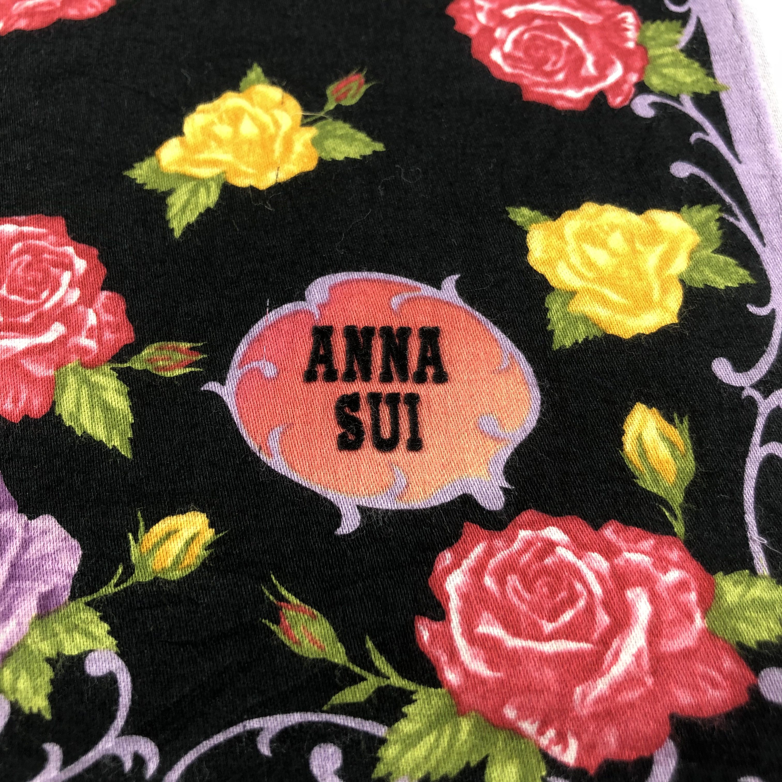 Anna Sui Anna Sui Roses Handkerchief Neckerchief Bandana H1515 Size ONE SIZE - 4 Thumbnail
