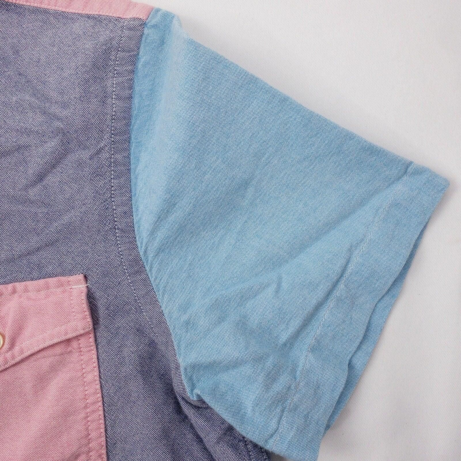 American Eagle Outfitters American Eagle Slim Colorblock Pink Blue Shirt Mens Medium Size US M / EU 48-50 / 2 - 7 Thumbnail