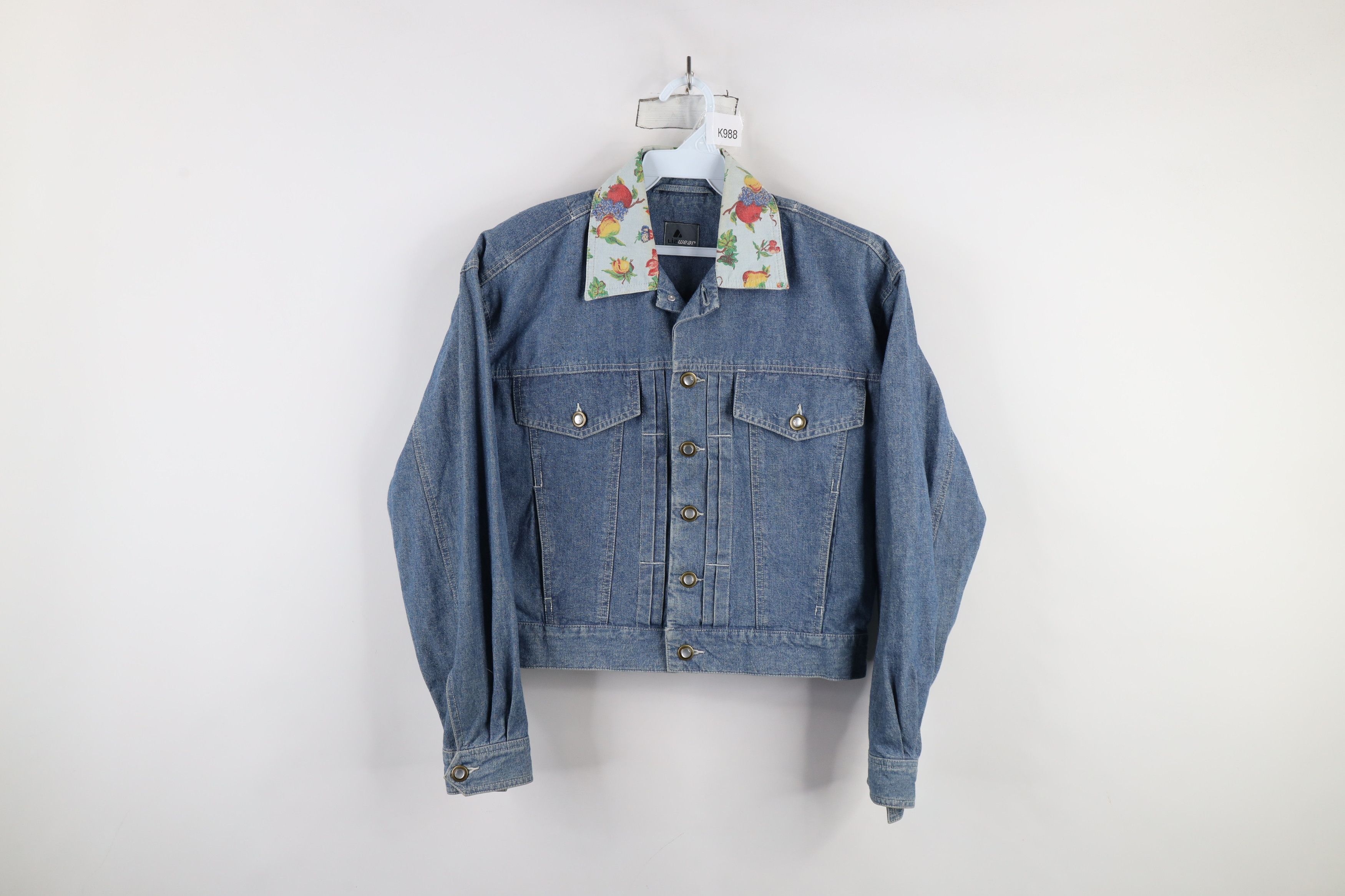 Vintage Vintage 90s Streetwear Flower Chambray Denim Trucker Jacket Size S / US 4 / IT 40 - 1 Thumbnail