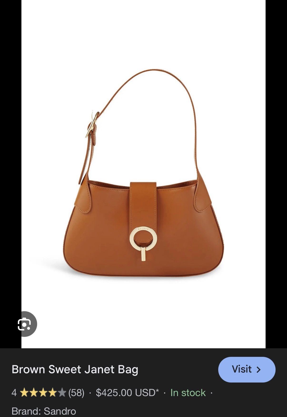 Sandro Sandro Janet Bag Brown Leather Size ONE SIZE - 3 Thumbnail