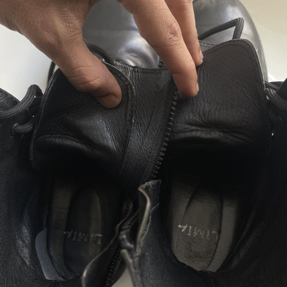 Limi Feu Very Rare! Limi Feu Leather Combat Boots with Side Zipper Size US 12 / EU 45 - 14 Thumbnail