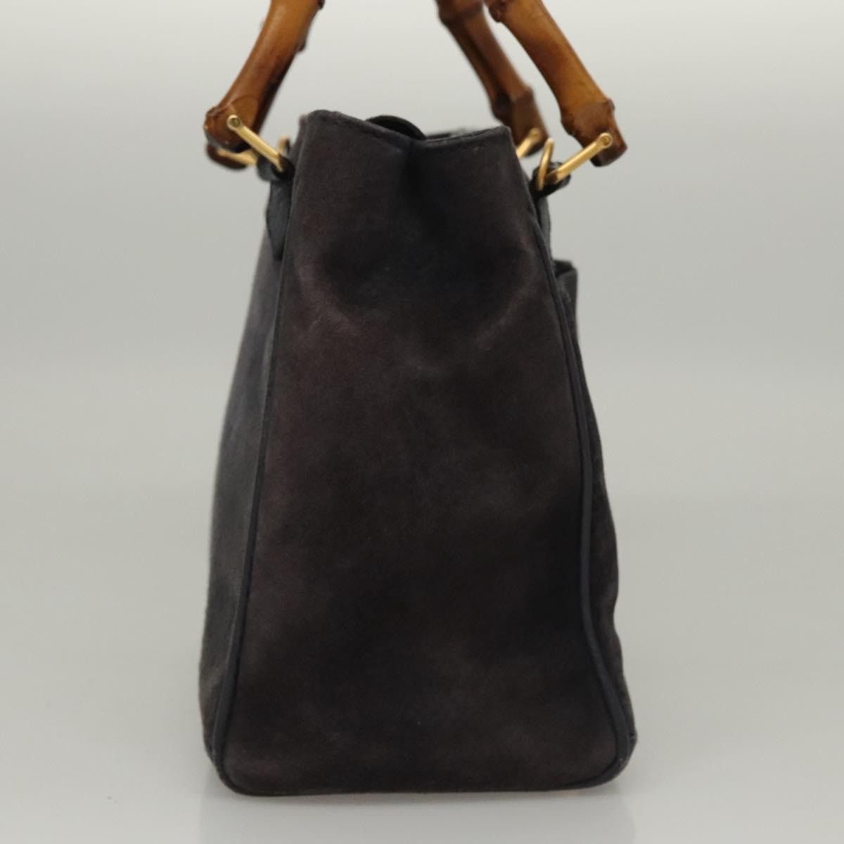 Gucci GUCCI Bamboo Hand Bag Suede Navy Gold 000 123 000 123 Size ONE SIZE - 5 Thumbnail