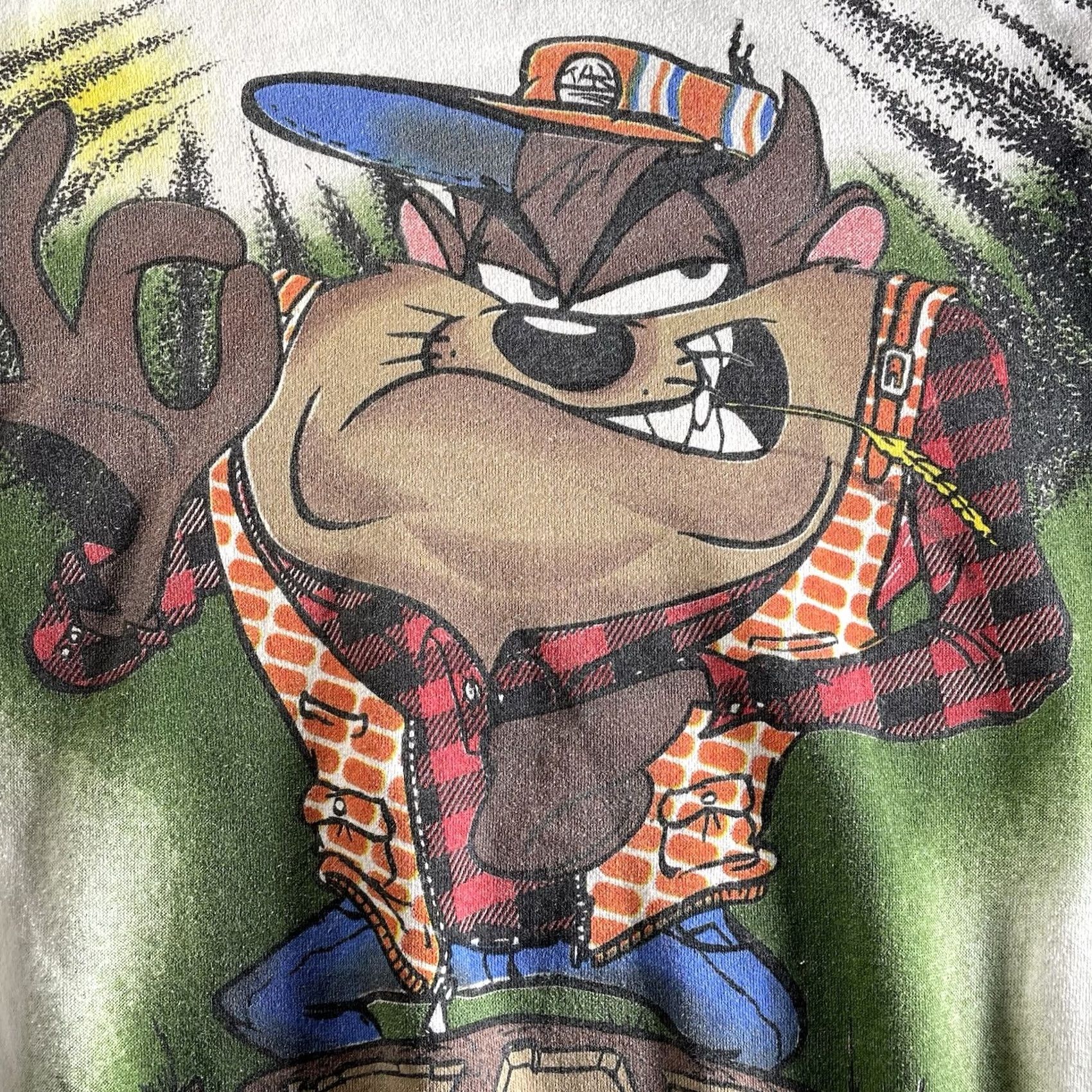 Vintage VINTAGE Taz Sweatshirt Men’s L White Pullover 1995 FREEZE Looney Tunes Lounge Lumberjack MENS Size US L / EU 52-54 / 3 - 2 Thumbnail