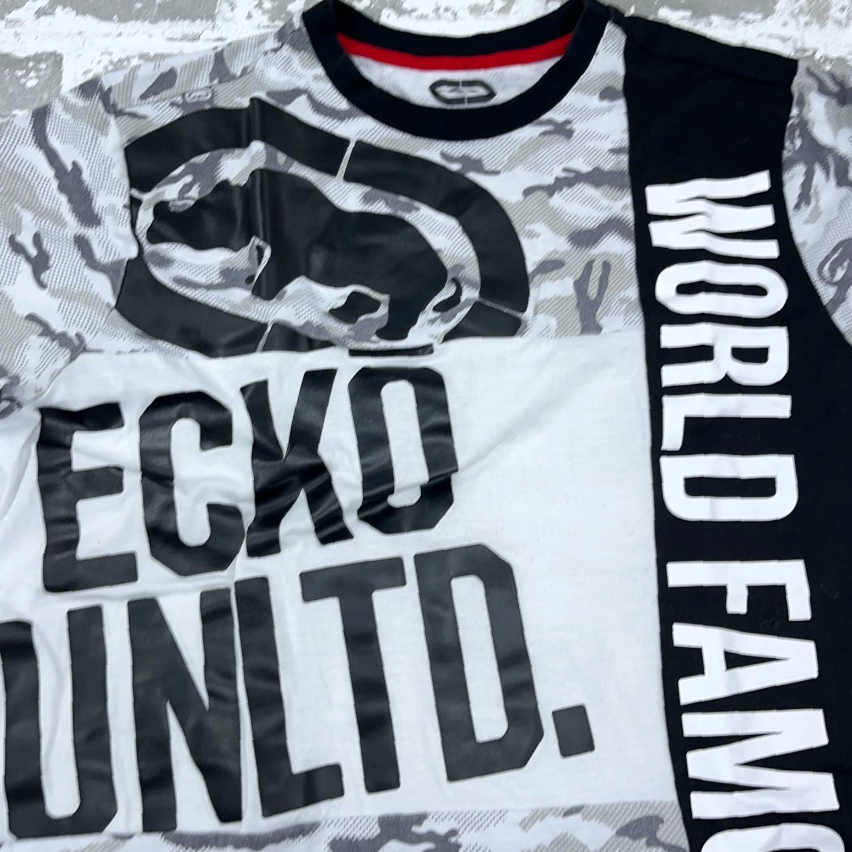 Ecko Unltd. Ecko Unltd Shirt Men Medium Black White Camo Tee Rhino All Over Print Y2K Adult Size US M / EU 48-50 / 2 - 4 Thumbnail