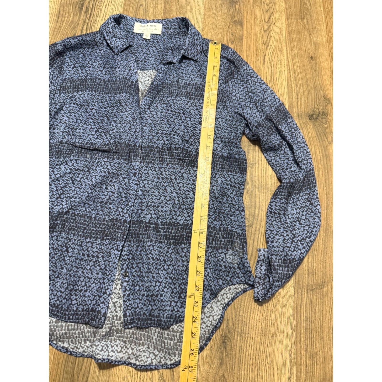 CLOT Cloth & Stone Blouse Women's Size Small Blue Long Sleeve Button Up Shirt Size S / US 4 / IT 40 - 7 Thumbnail