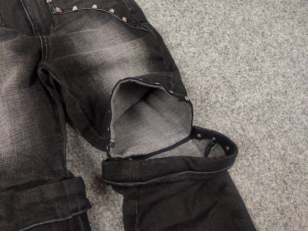 Le Grande Bleu (L.G.B.) 24ans Japan Design L.G.B. Silver Black Pocket Flared Jeans Size 26" / US 2 / IT 38 - 7 Thumbnail