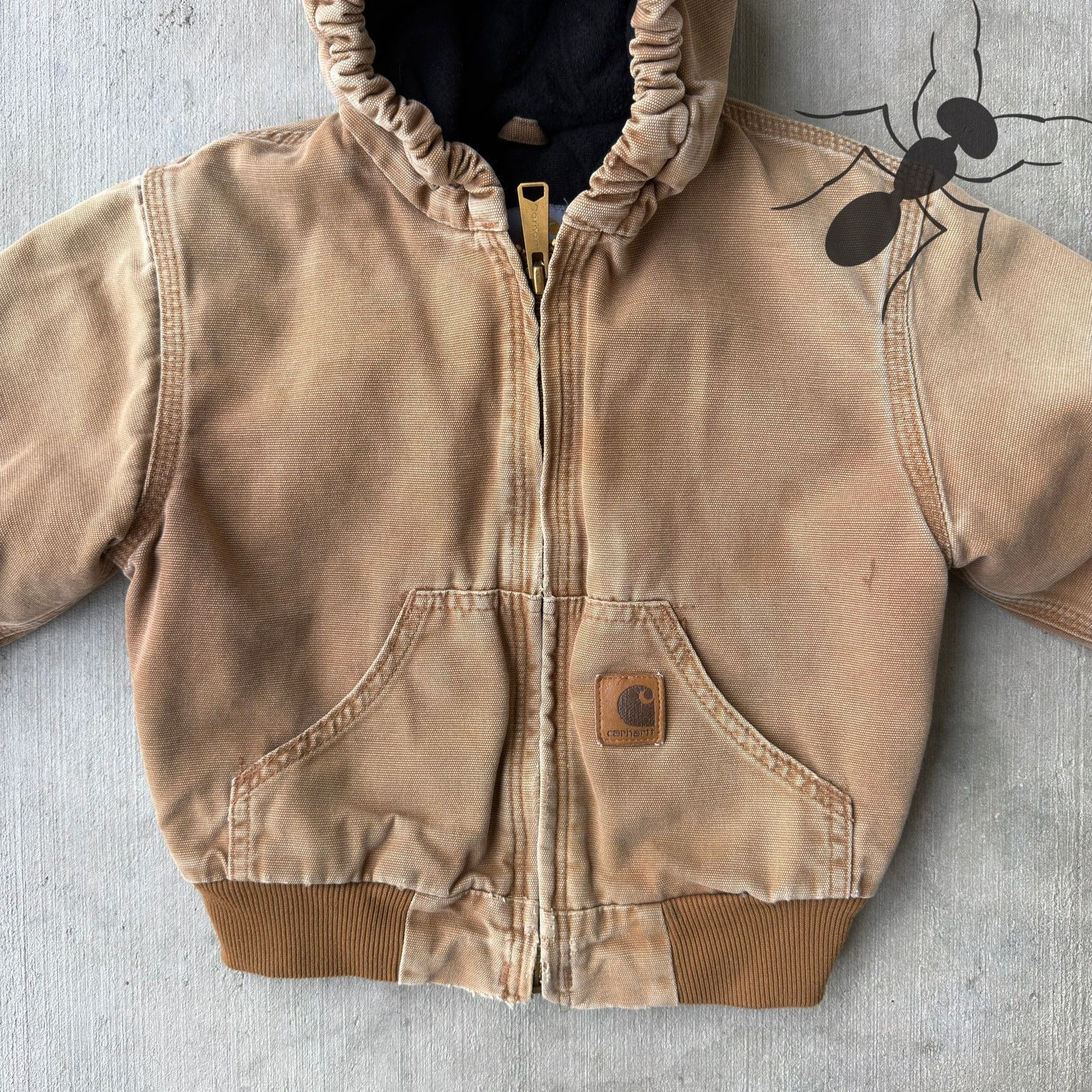 Carhartt × Vintage Carhartt YOUTH YJ130 brown hooded work wear jacket Size US XXS / EU 40 - 3 Thumbnail