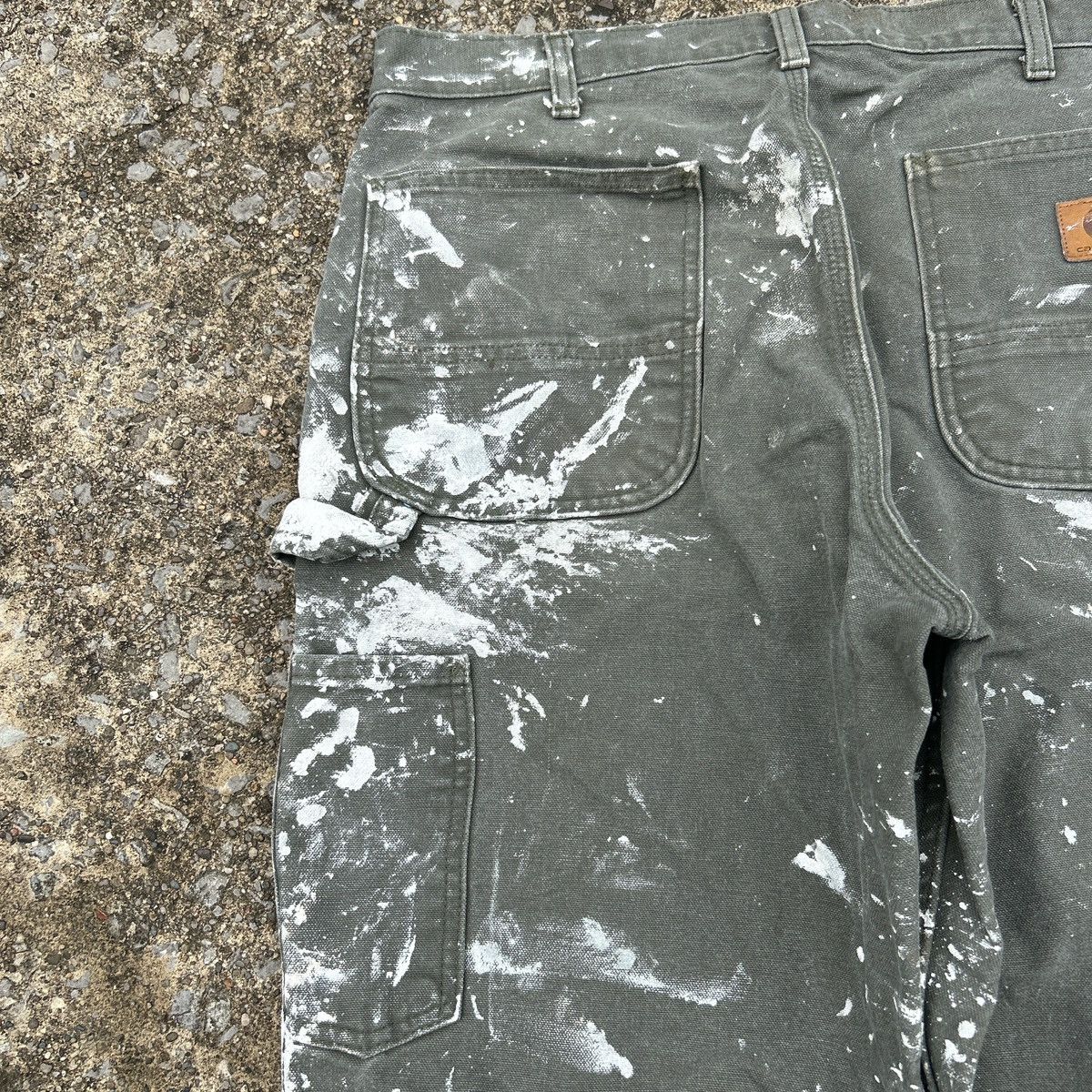 Carhartt Vintage Unique Carhartt Moss Green Paint Splattered Pants Size US 34 / EU 50 - 5 Thumbnail