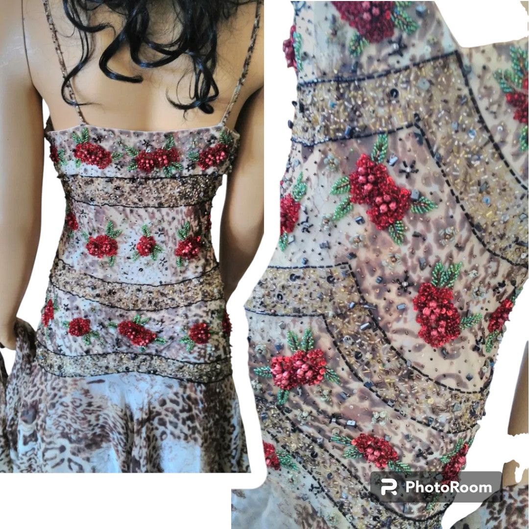 Other Leopard beaded slip dress sz M Spaghetti straps Size S / US 4 / IT 40 - 3 Thumbnail