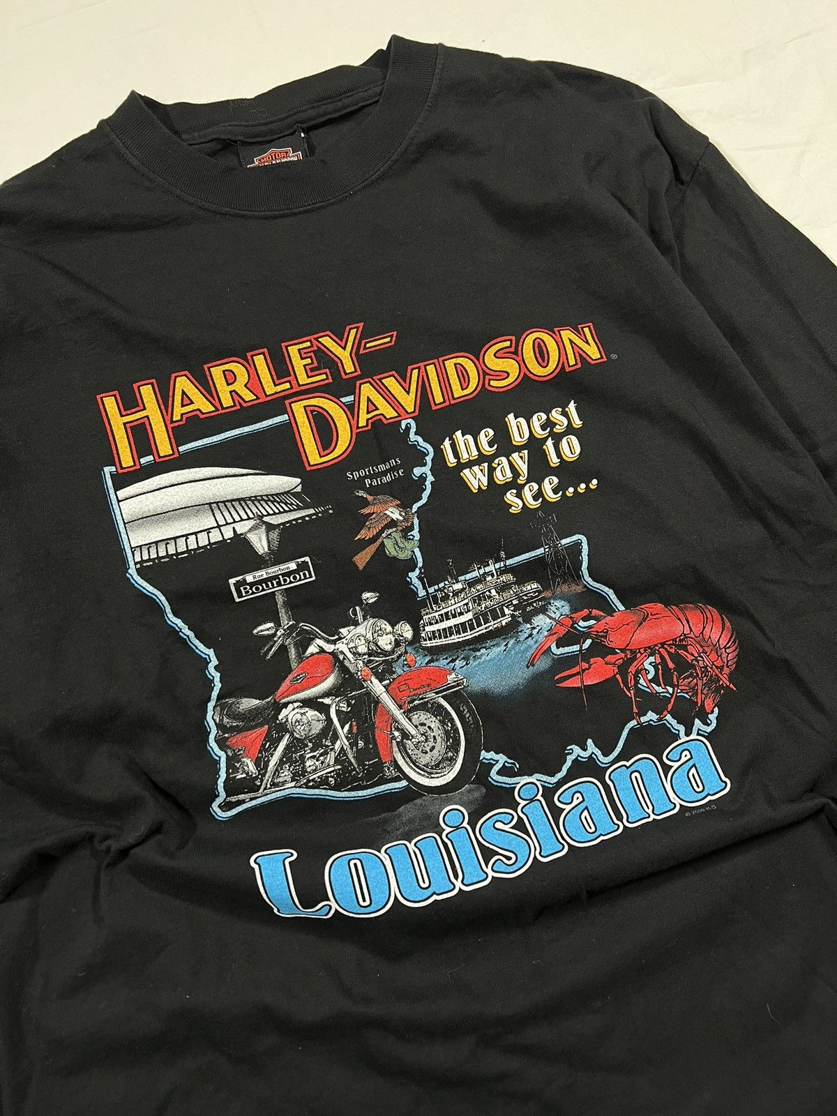 Harley Davidson Vintage Harley Davidson Louisiana Biker Longsleeve Shirt Size US L / EU 52-54 / 3 - 3 Thumbnail