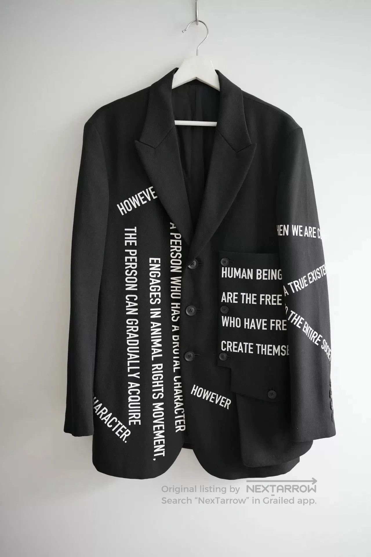 Yohji Yamamoto Yohji Yamamoto Black Suit with Statements. Size US S / EU 44-46 / 1 - 1 Thumbnail