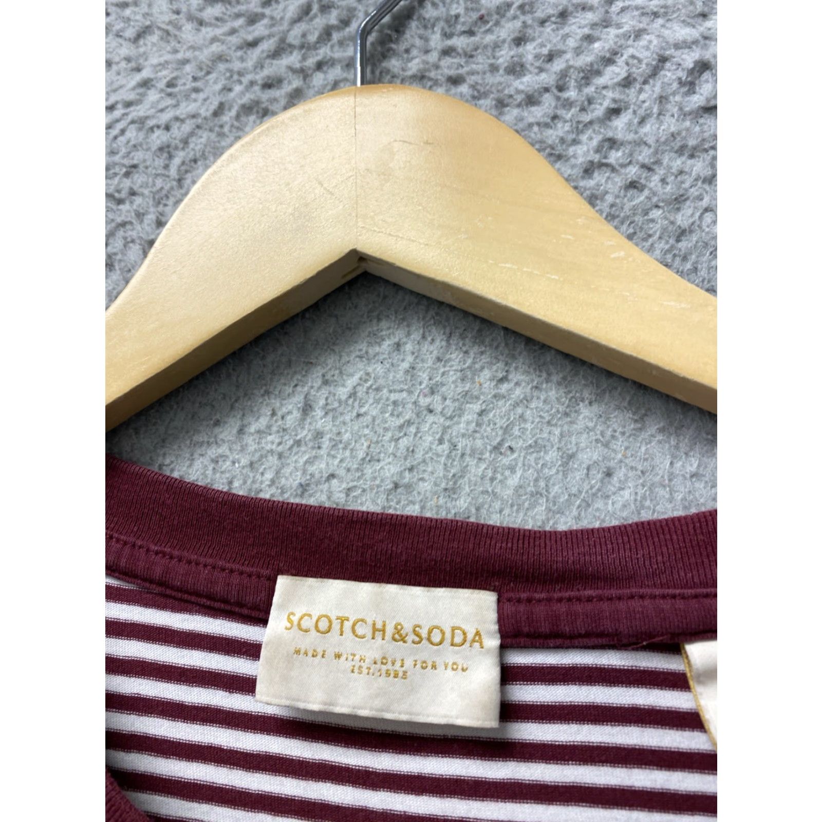 Scotch & Soda Scotch & Soda Striped Tee Shirt Men L Red Size US L / EU 52-54 / 3 - 3 Thumbnail