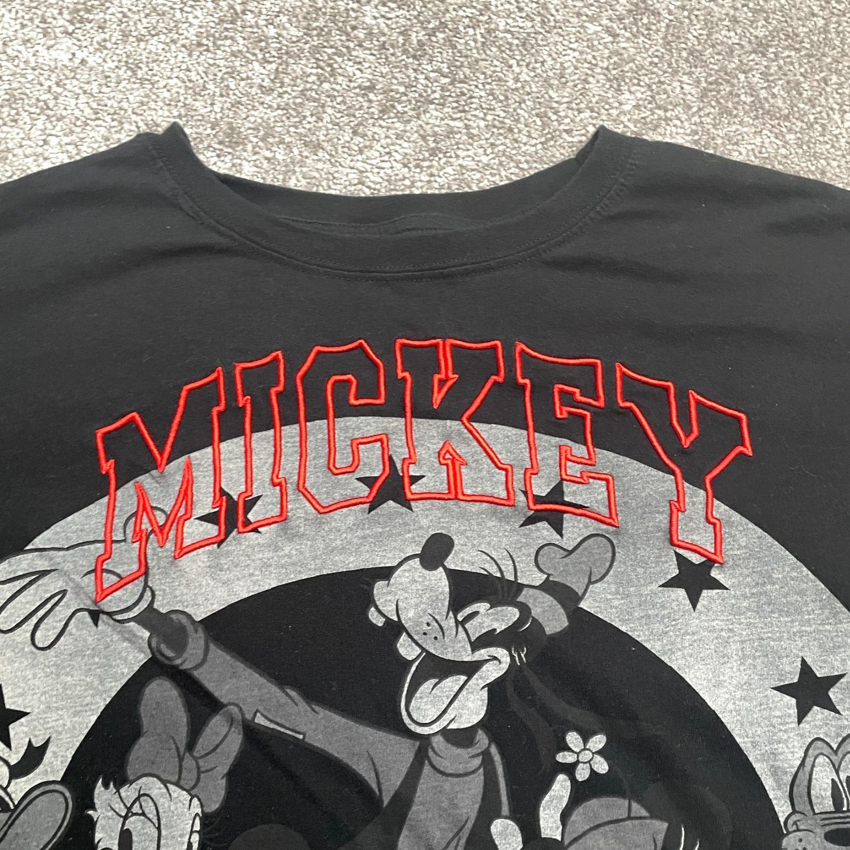 Disney Disney Mickey Mouse Embroidered Graphic T-Shirt Womens XL Black Crew Neck Tee Size XL / US 12-14 / IT 48-50 - 4 Thumbnail