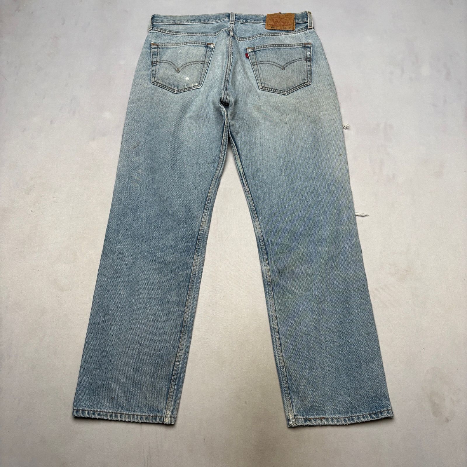 Levi's × Vintage VTG 90s Levi's 501 XX Distressed Straight Leg Jeans 32x29.5 Size US 32 / EU 48 - 3 Thumbnail