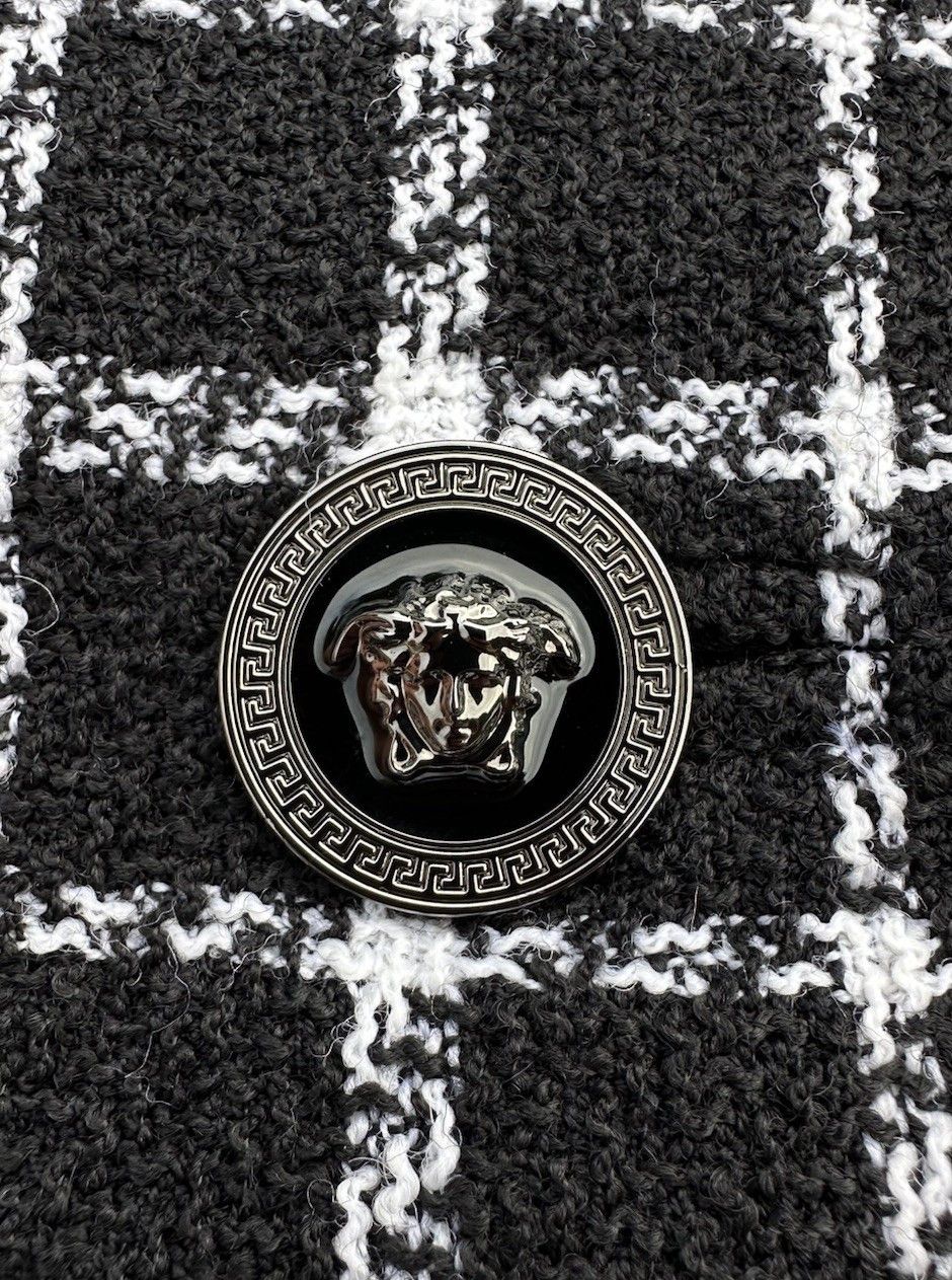 Versace Versace Black And White Checkered Single Breasted Coat Over Size US XL / EU 56 / 4 - 3 Thumbnail