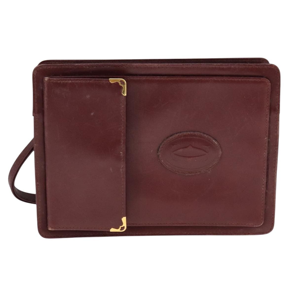 Cartier Cartier Clutch Bag Leather Wine Red Size ONE SIZE - 13 Thumbnail
