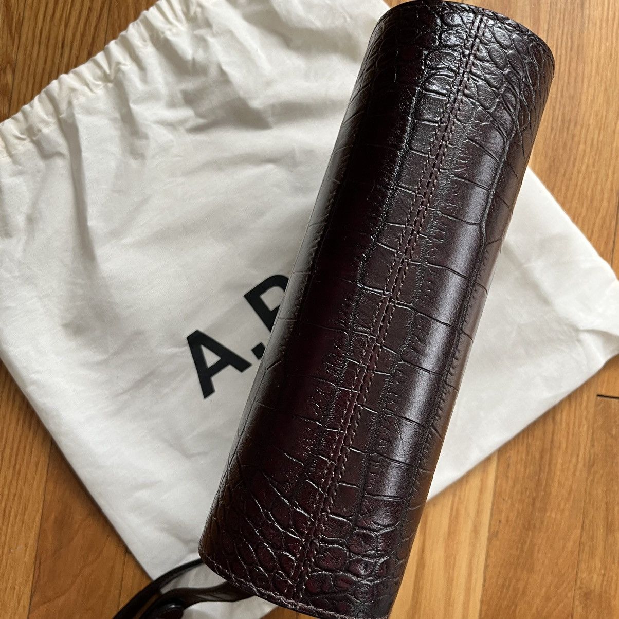 A.P.C. A.P.C. burgundy croc demi-lune bag Size ONE SIZE - 4 Thumbnail