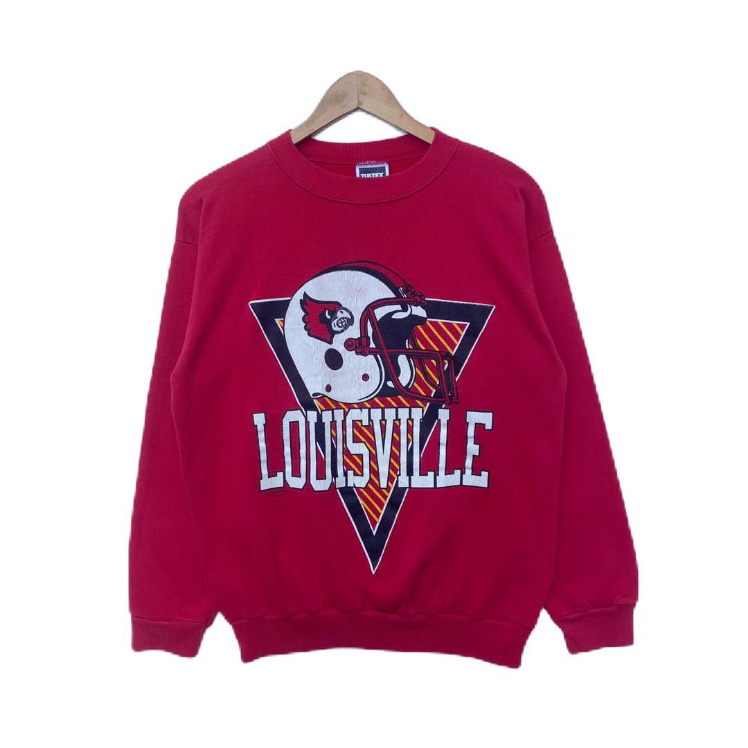 image of Vintage VTG Louisville Cardinals Football Sweatshirt Medium Large in Red, Men's