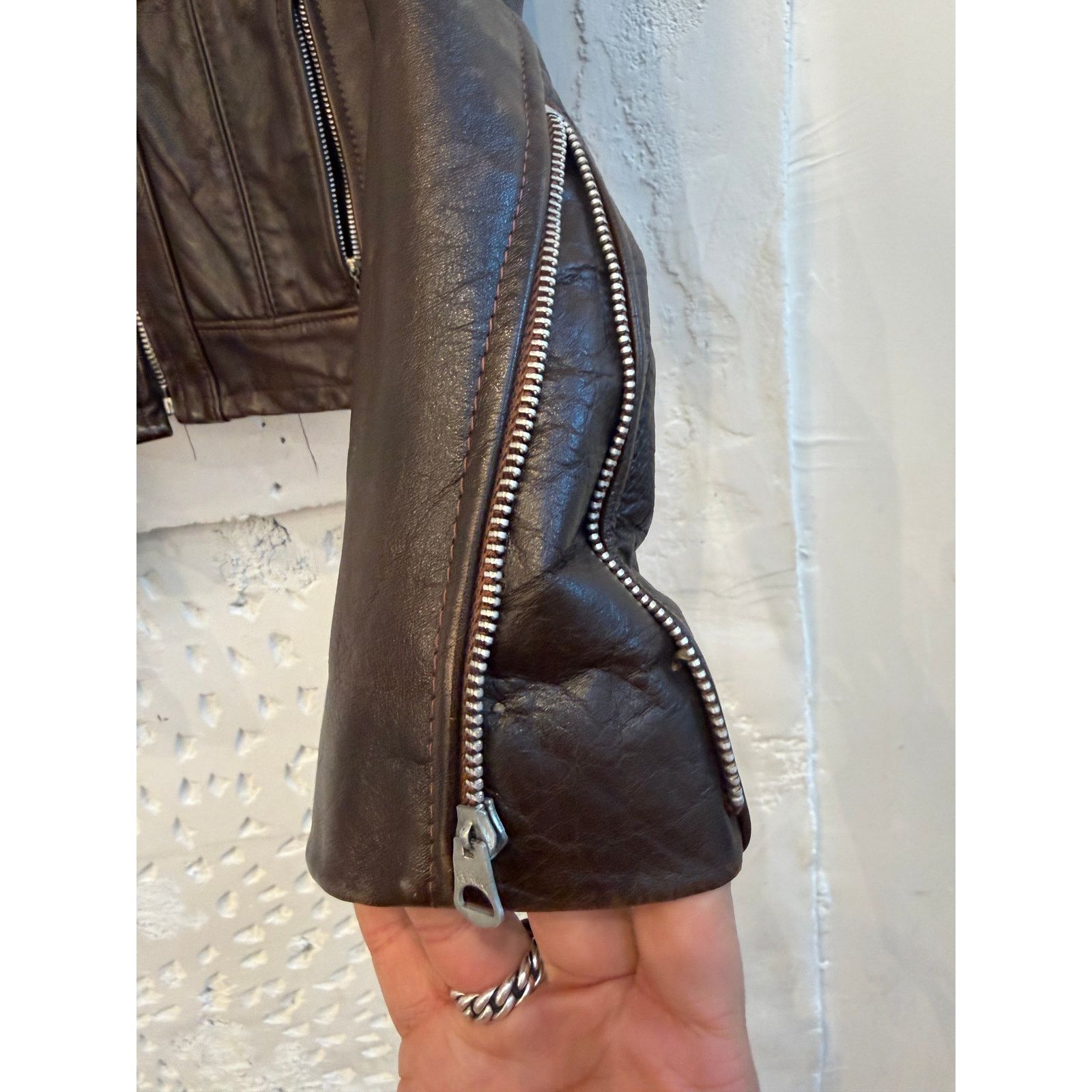 Vintage Vintage 70's Cafe Racer Brown Leather Jacket Size US L / EU 52-54 / 3 - 4 Thumbnail