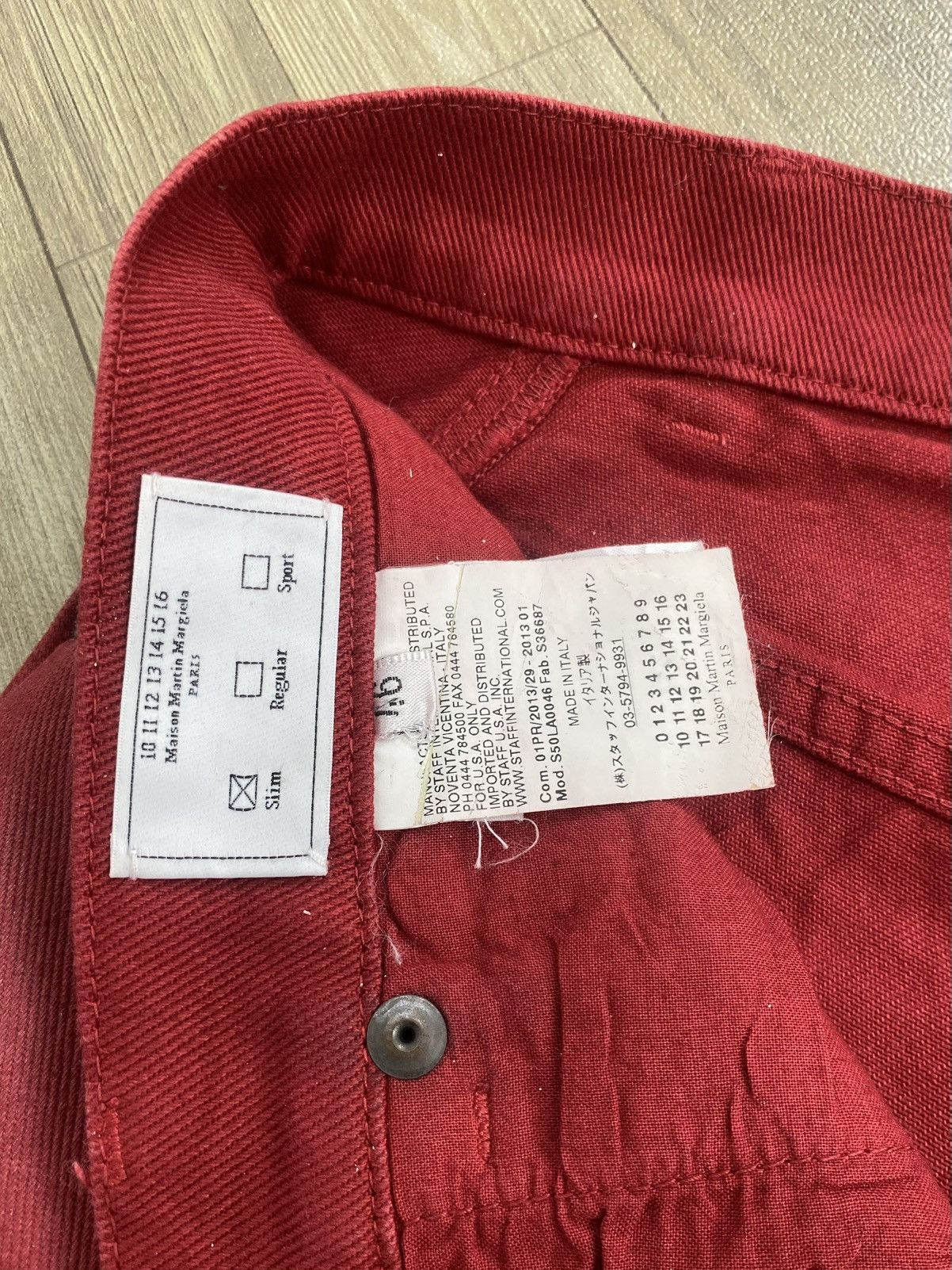 Maison Margiela Vintage Maison Martin Margiela Paris Red Denim Pants Luxury Size US 32 / EU 48 - 11 Thumbnail