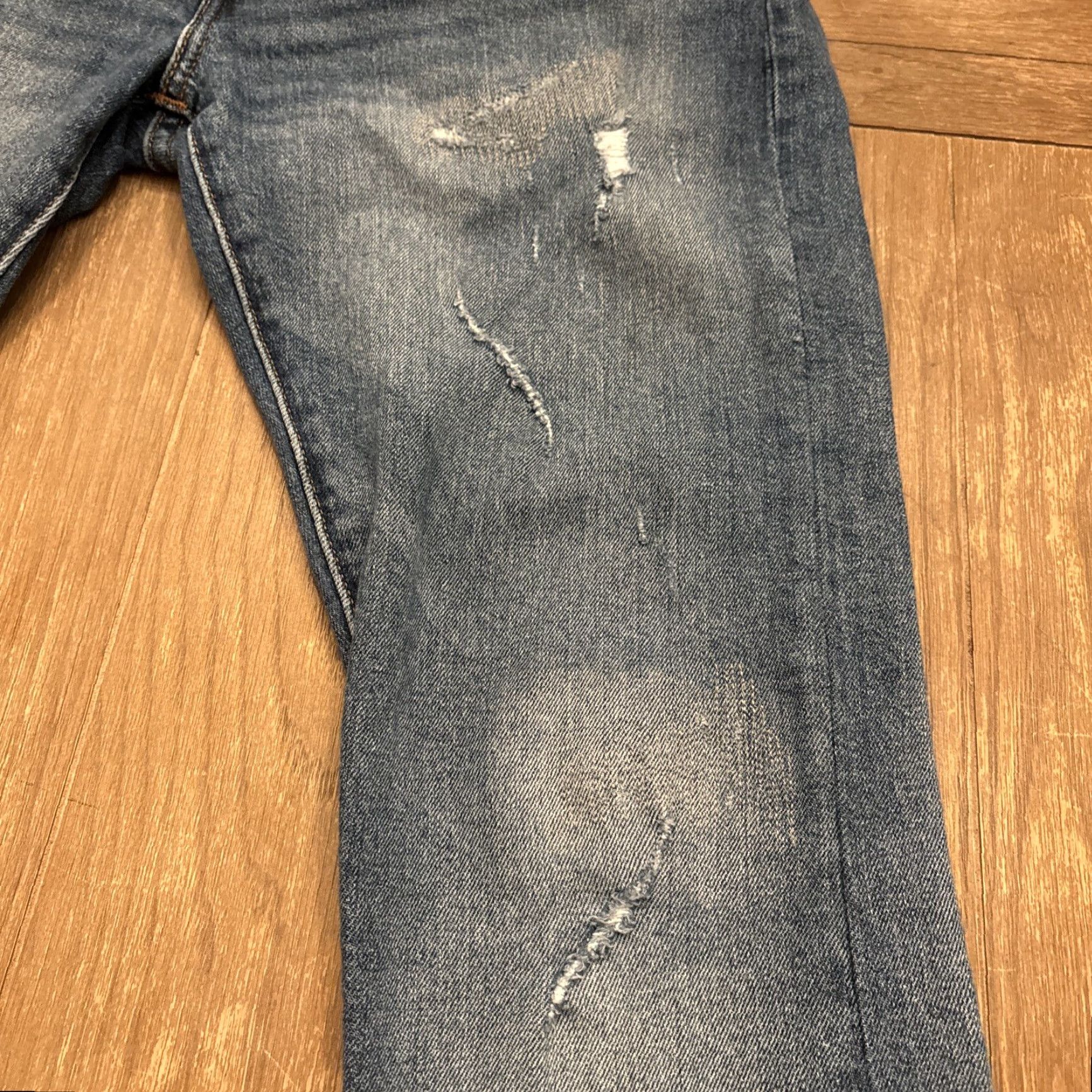 Levi's Levi's 512 Slim Taper Jeans Men 31x32 Blue Denim Stretch Distressed Mid Rise 5-Pocket Denim Mens Size US 31 - 5 Thumbnail