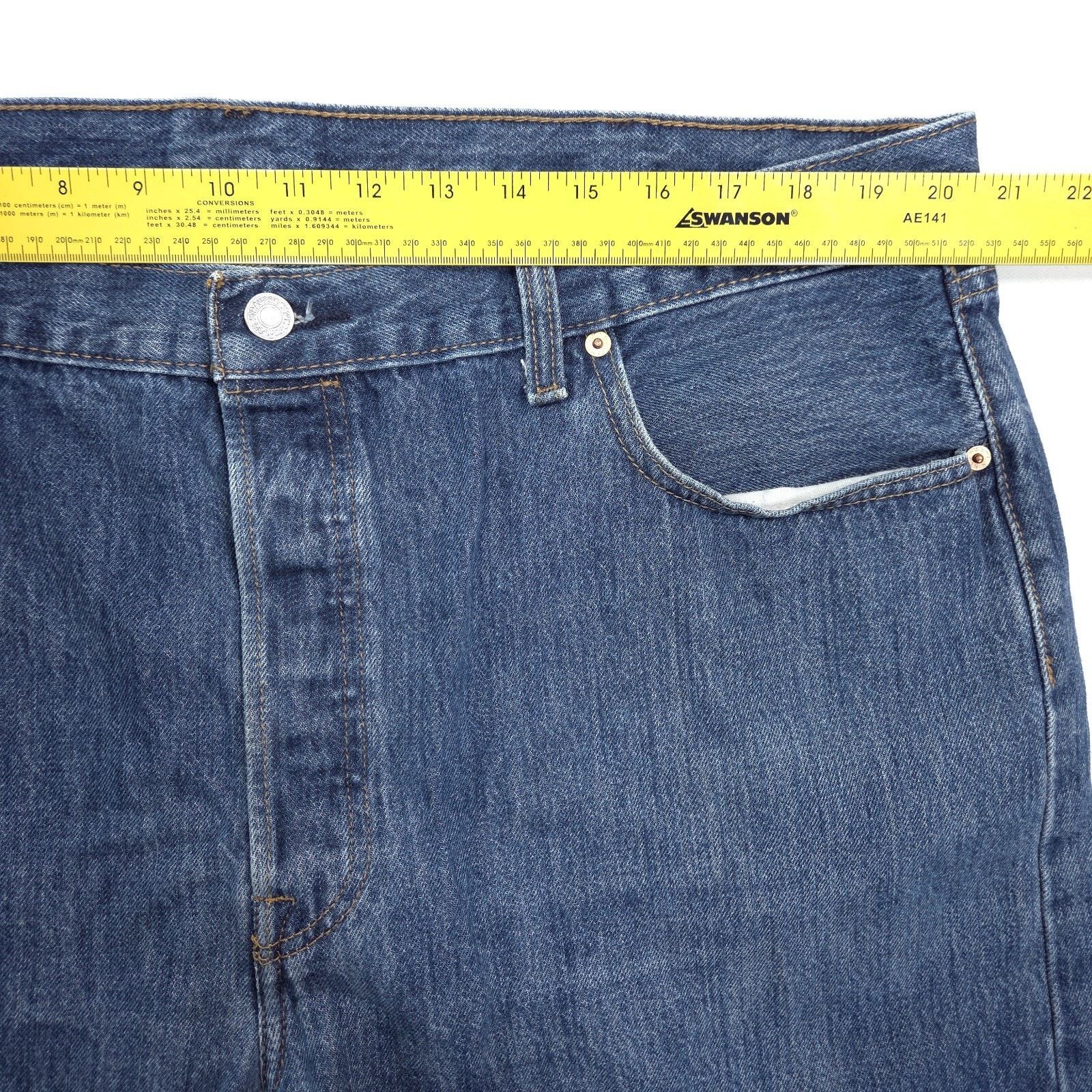 Levi's Levis 501 Jeans Mens 42x31 Dark Blue Wash Straight Leg Size US 42 / EU 58 - 4 Thumbnail
