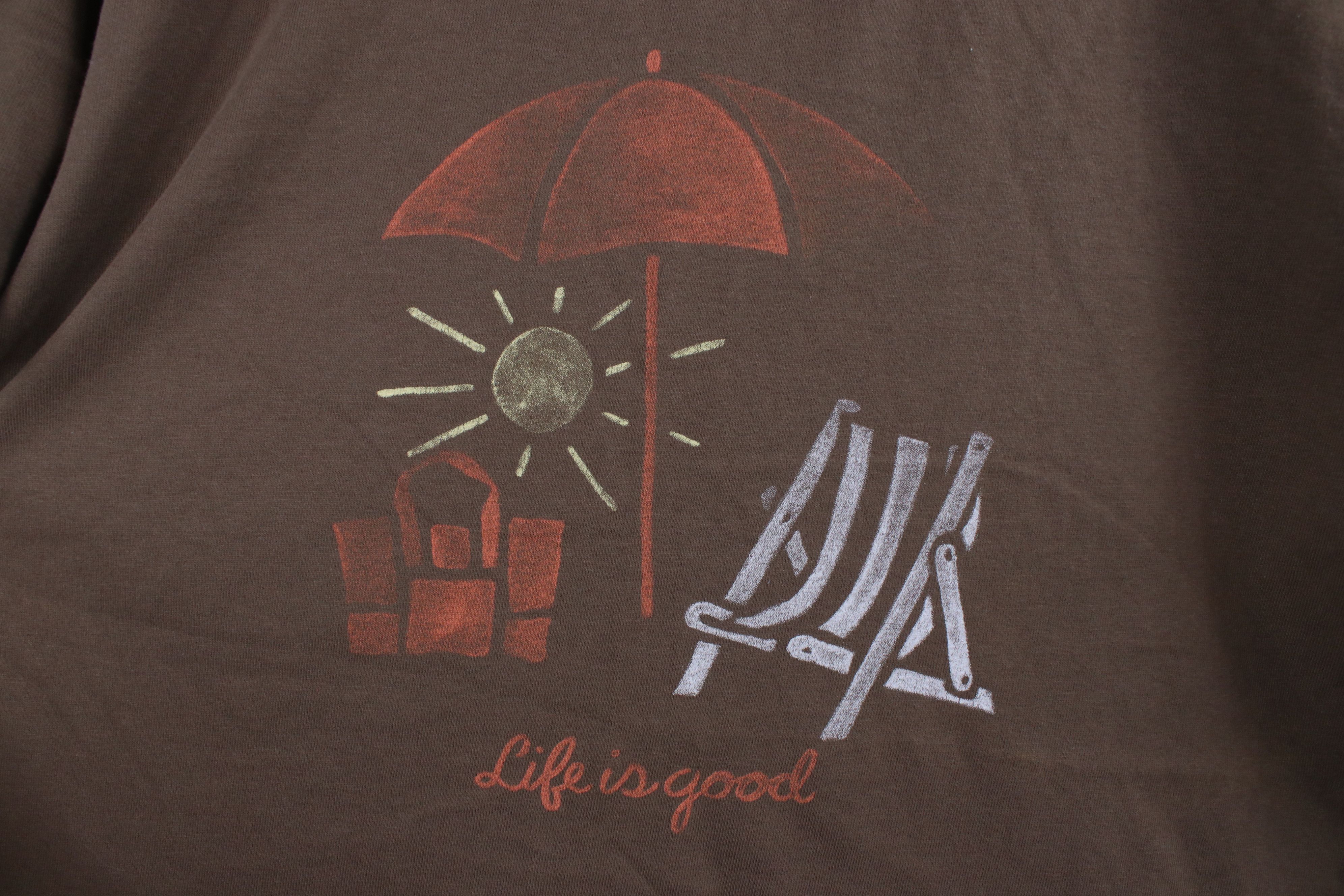 Life is Good × Vintage Life Is Good Spell Out Beach Sun Short Sleeve T-Shirt Brown Size XL / US 12-14 / IT 48-50 - 6 Thumbnail