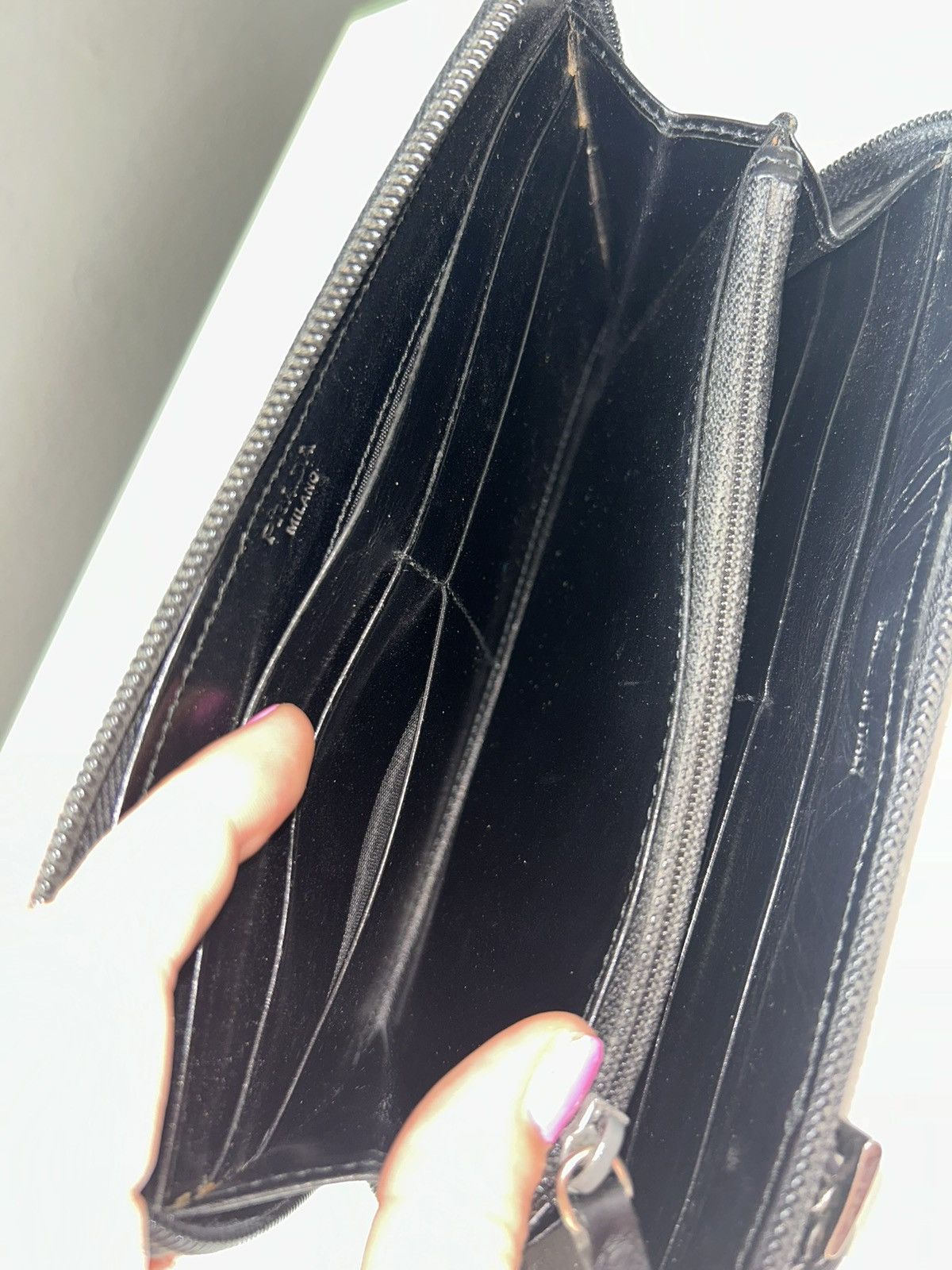 Prada Vintage Prada Nylon Black Zippy Wallet Size ONE SIZE - 8 Thumbnail