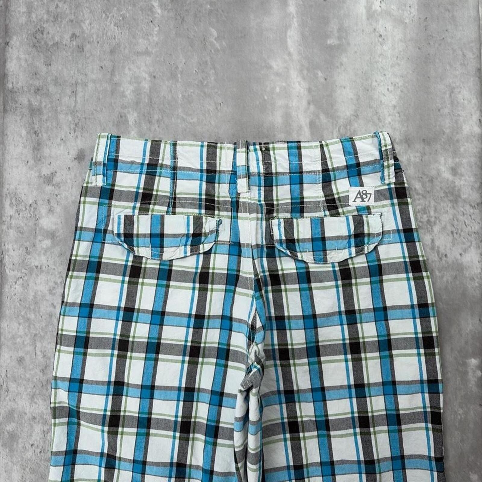 Aeropostale Y2K Blue Aeropostale Surf Grunge Baggy Plaid Skater Shorts Size US 29 - 3 Thumbnail