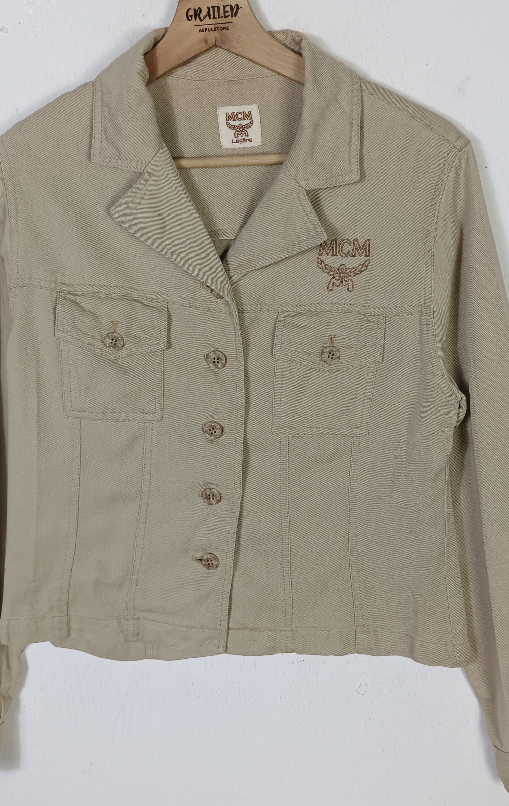 MCM MCM Legere Embroidered Logo Trucker Jacket Size M / US 6-8 / IT 42-44 - 3 Thumbnail