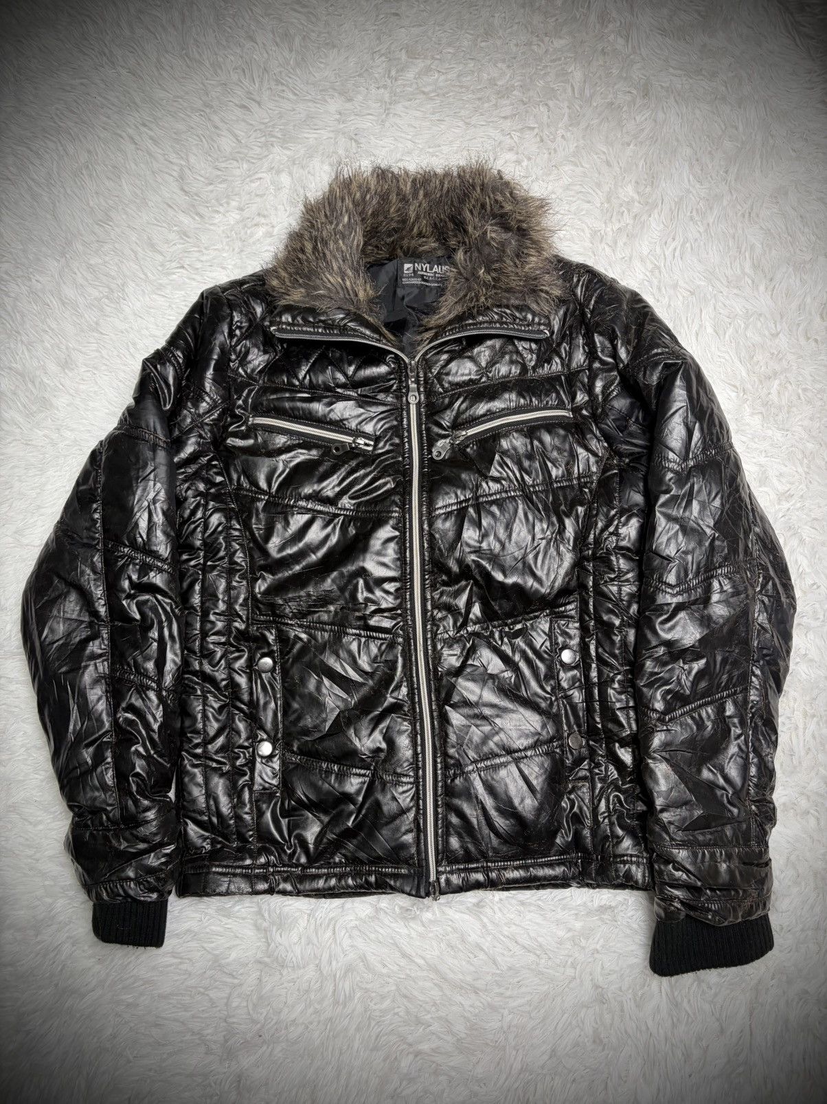 If Six Was Nine Rare japanese label waxed fur puffer jacket vkei Size US M / EU 48-50 / 2 - 1 Thumbnail