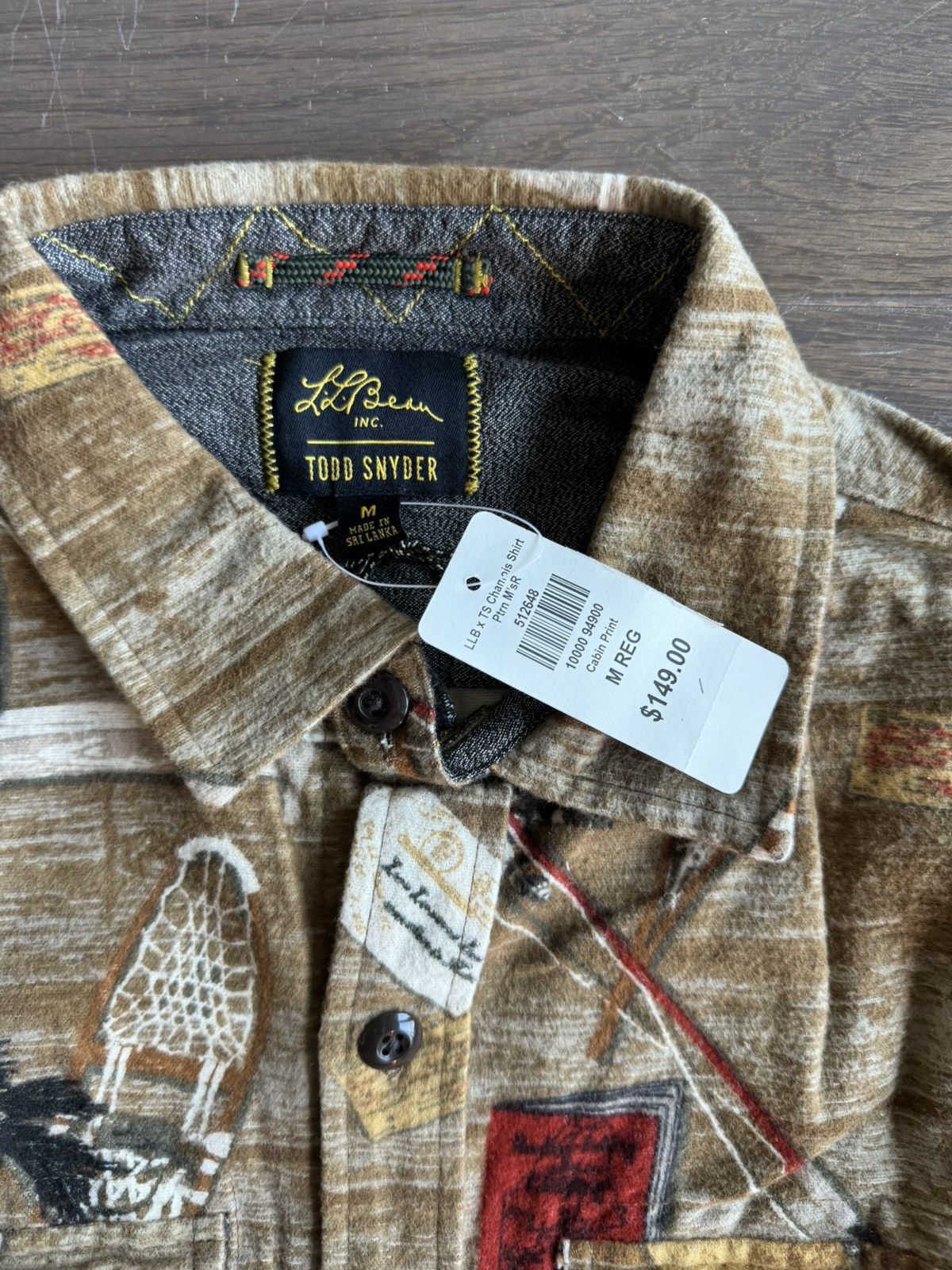 L.L. Bean × Todd Snyder Todd Snyder X LL Bean Cabin Chamois Shirt Angler Print Sz M Size US M / EU 48-50 / 2 - 3 Thumbnail