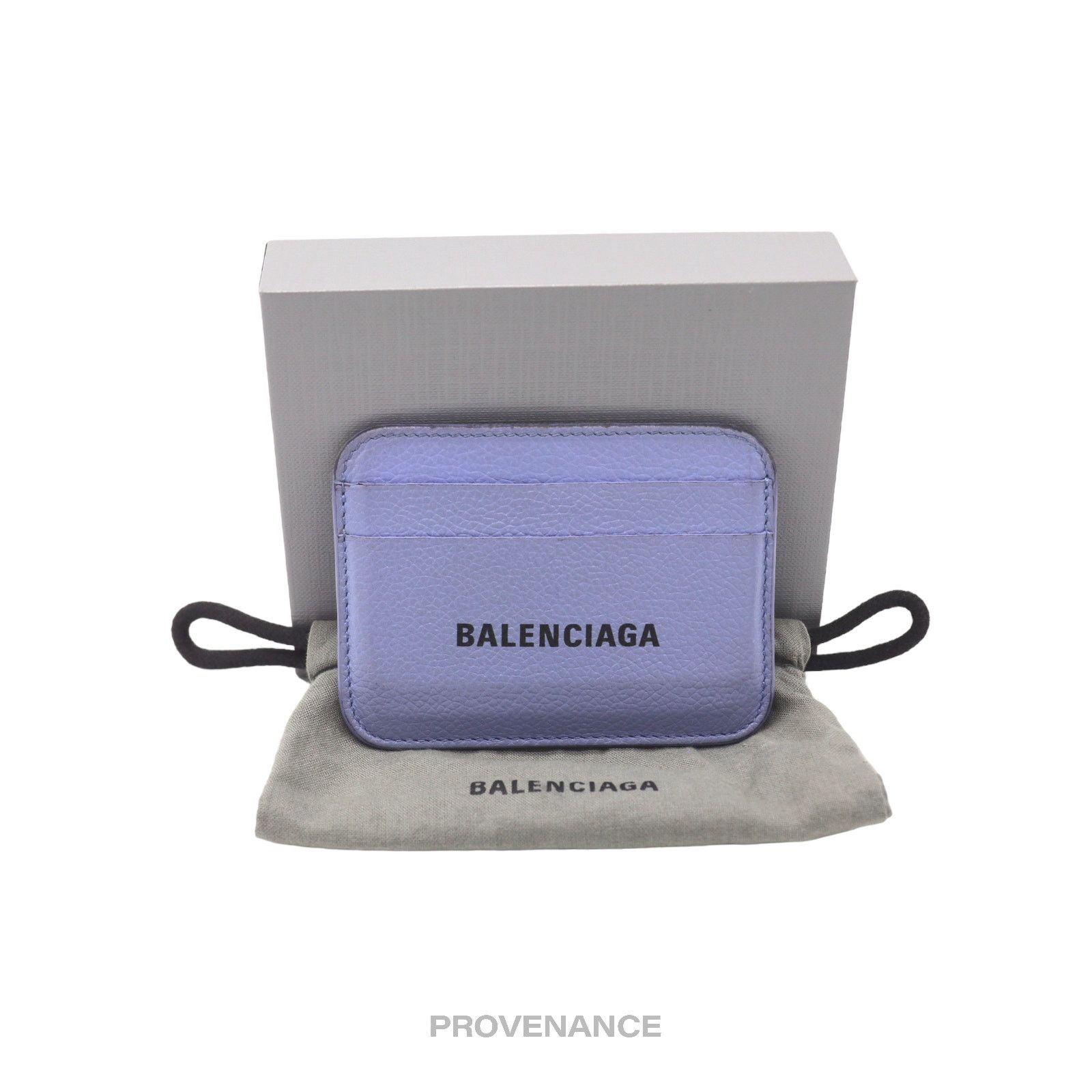 Balenciaga 🔴 Balenciaga Logo Card Holder Wallet - Powder Blue Leather Size ONE SIZE - 1 Thumbnail