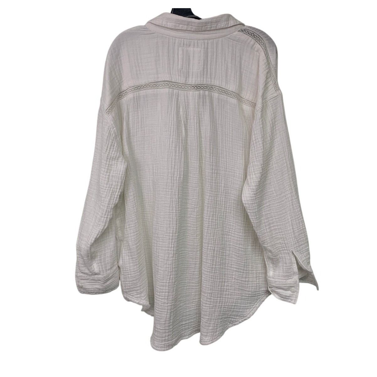 American Eagle Outfitters New Aerie Long Sleeve 100% Cotton Collared Button Up Shirt Size XXL / US 16-18 / IT 52-54 - 3 Thumbnail