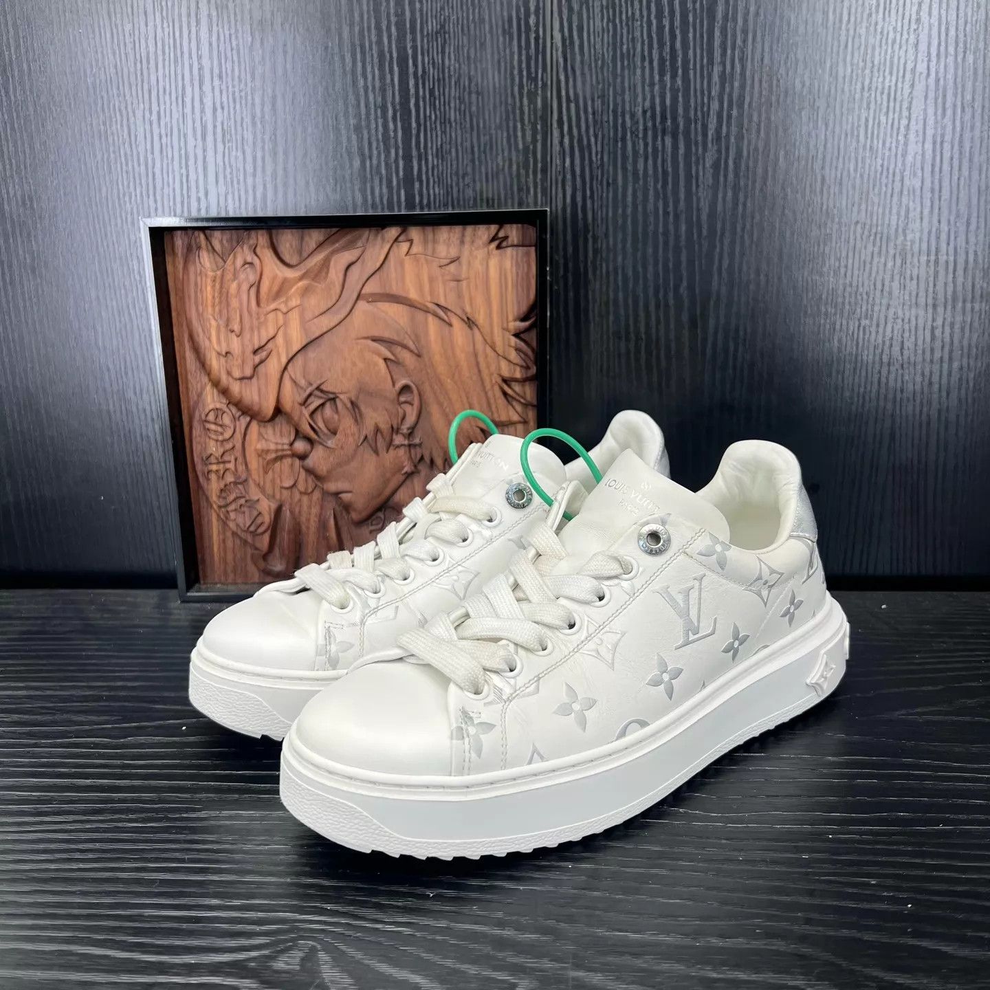 Louis Vuitton LV Time Out Silver/White Sneaker 38 Original Box Like New Size US 7.5 / IT 37.5 - 1 Thumbnail