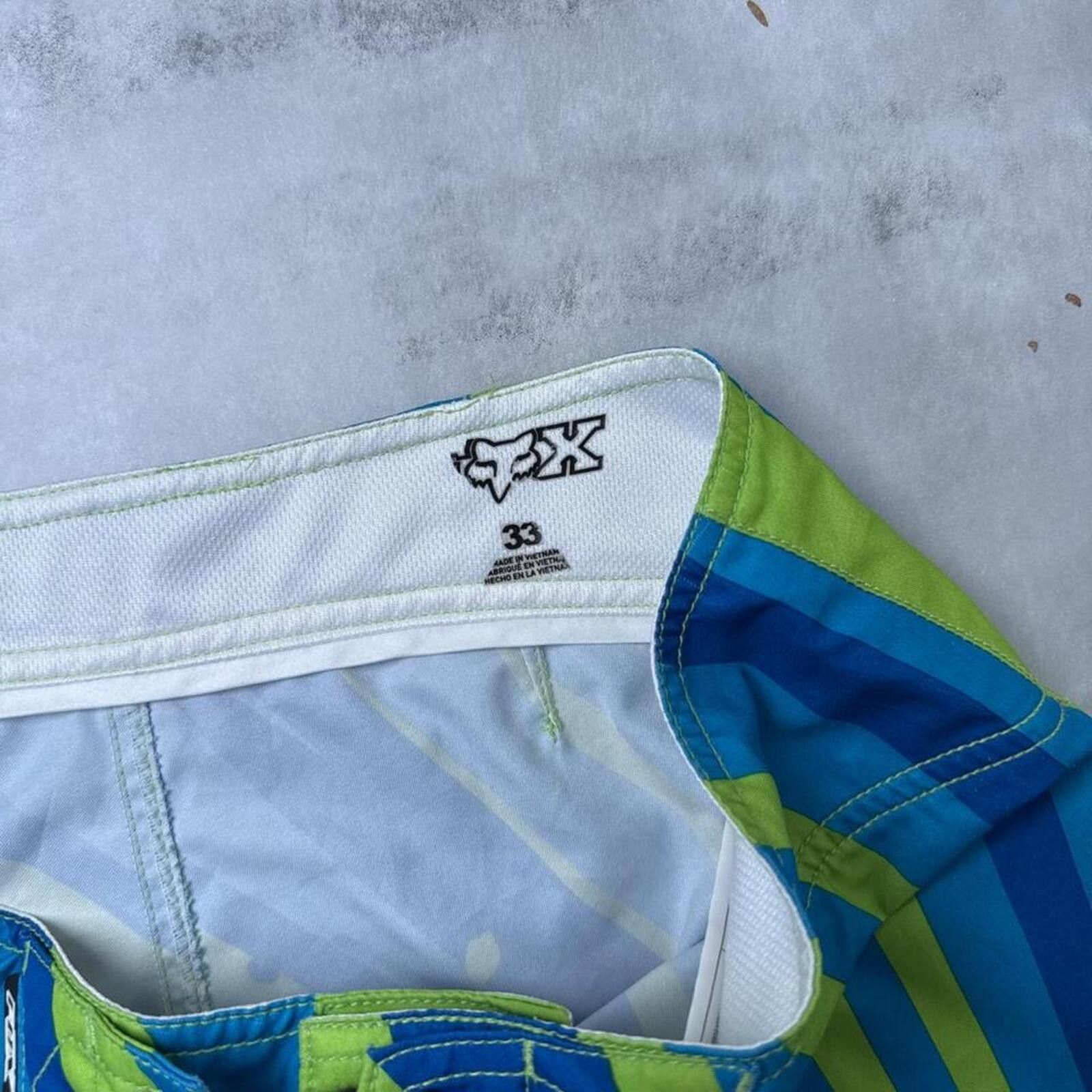 Fox Racing Y2K Fox Racing blue & green surf board 00s shorts Size US 33 - 3 Thumbnail