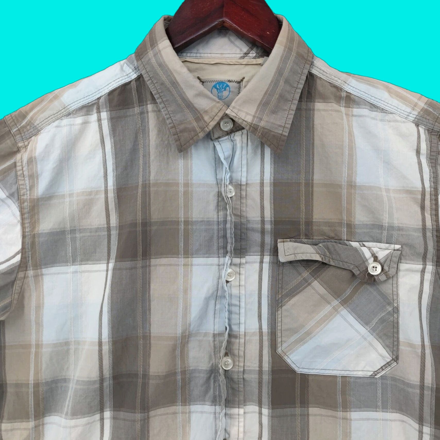 FatFace Fat Face Shirt Mens M Brown Plaid Short Sleeve Button Pocket Casual Size US M / EU 48-50 / 2 - 1 Thumbnail