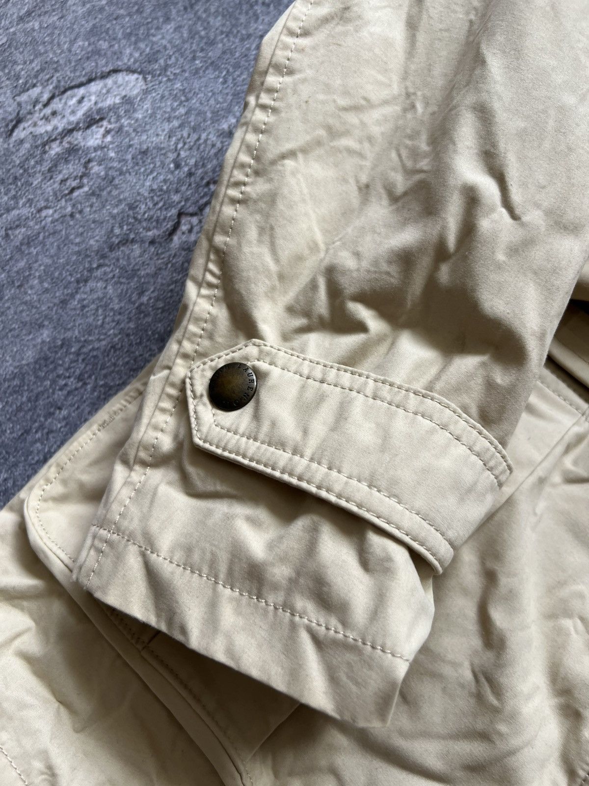 Polo Ralph Lauren × Ralph Lauren × Vintage Polo by Ralph Lauren Vintage Beige Cotton Mac Coat Jacket Size US L / EU 52-54 / 3 - 3 Thumbnail