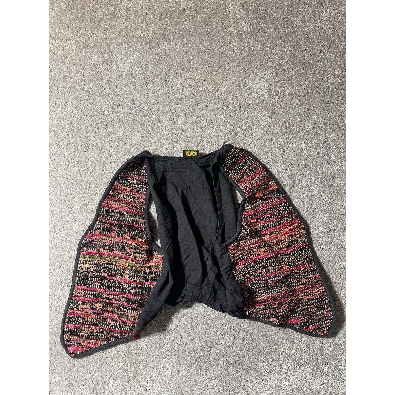 Other Vintage Rag Rug Vest Boho Hippie Festival Artisan Folk Art Size S / US 4 / IT 40 - 2 Thumbnail