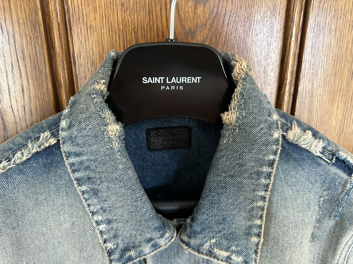 Saint Laurent Paris $1090 Saint Laurent destroyed distressed denim jacket BNWT L Size US L / EU 52-54 / 3 - 20 Thumbnail