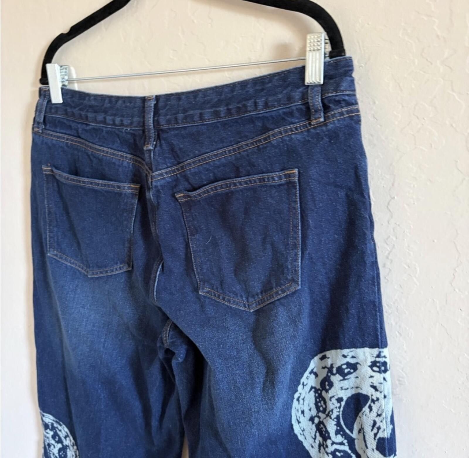 Other Ashley Mason Dark Blue Snake Pattern Women's Jeans Size 30" / US 8 / IT 44 - 5 Thumbnail