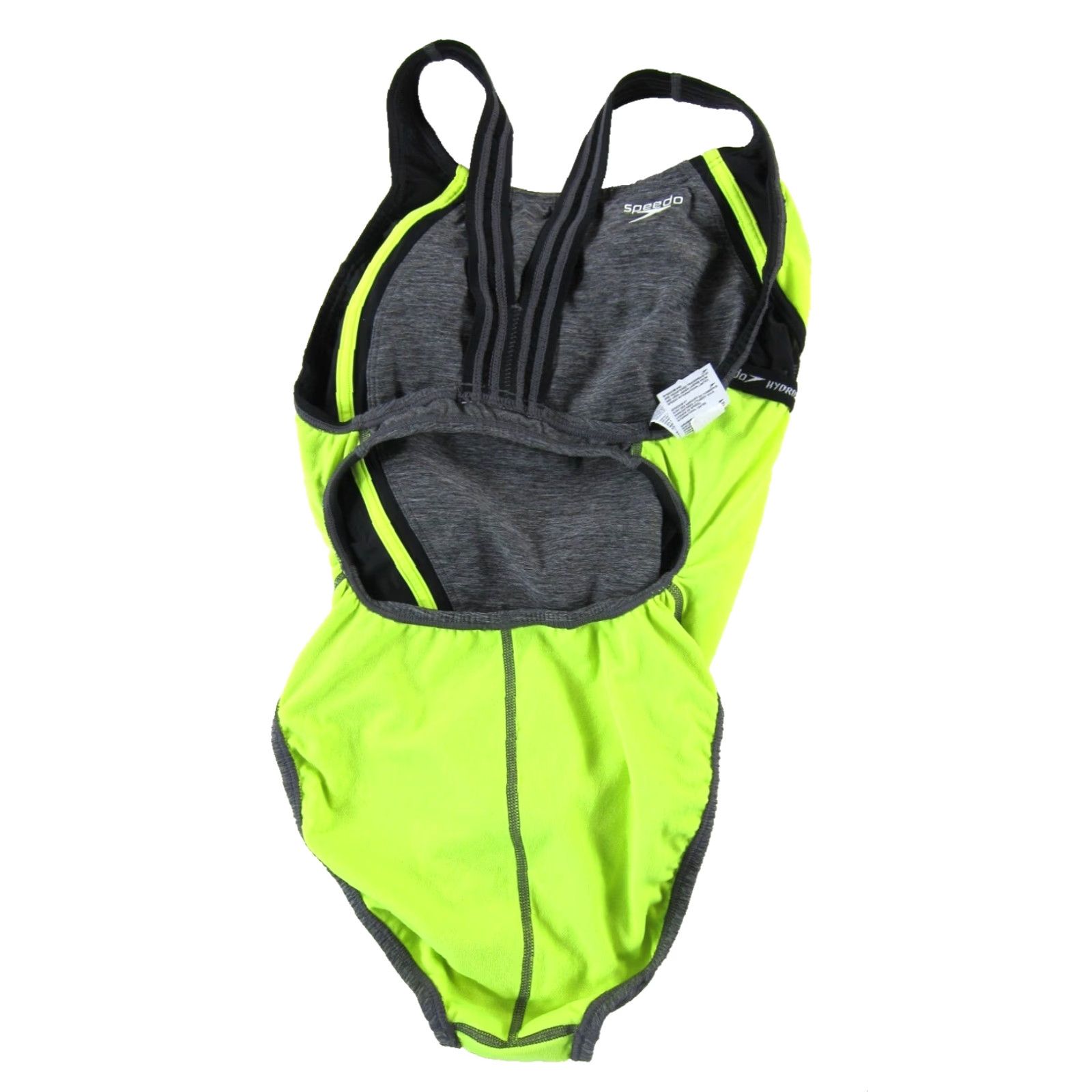 Speedo Speedo Grey Black Neon Green Racerback Hydro Bra Team One Piece Swimsuit Women 6 Size ONE SIZE - 6 Thumbnail