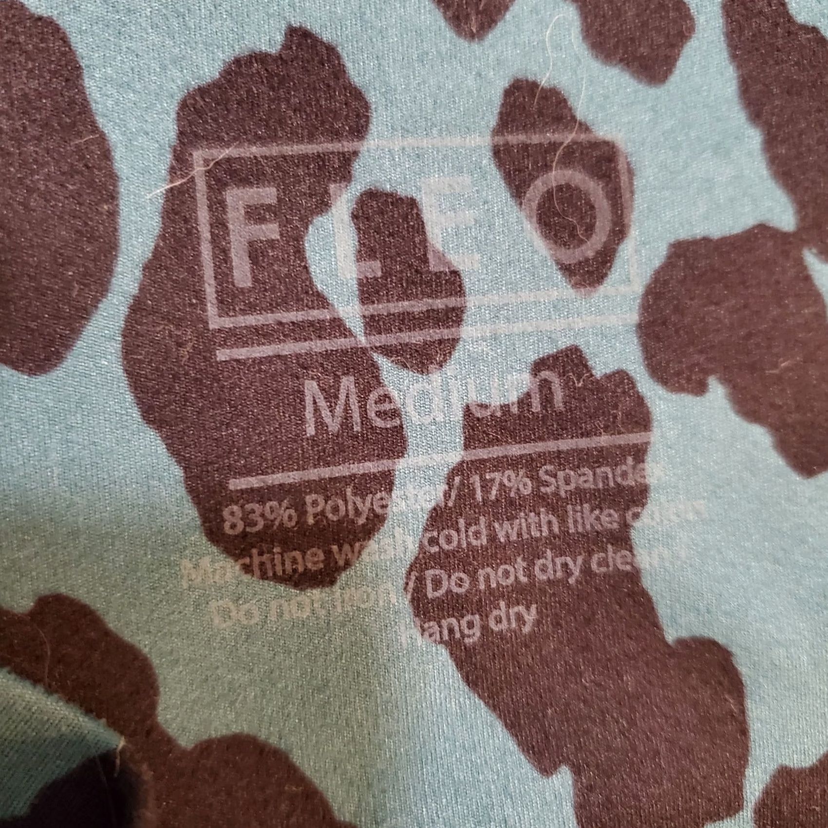 Vintage FLEO Leggings Womens M Stretch Teal Blue Black Cheetah Print Ankle Mid Rise Logo Athletic Activewear Sports Fitness Size 32" / US 10 / IT 46 - 5 Thumbnail