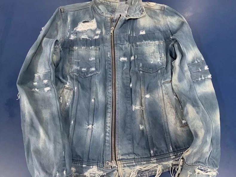 Amiri Amiri Grease stain Denim Jacket Size US S / EU 44-46 / 1 - 1 Thumbnail